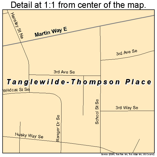 Tanglewilde-Thompson Place, Washington road map detail