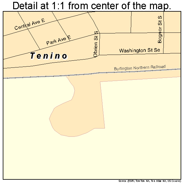 Tenino, Washington road map detail