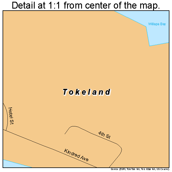 Tokeland, Washington road map detail
