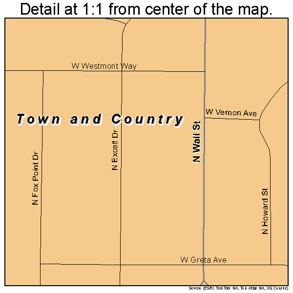 Town and Country, Washington road map detail