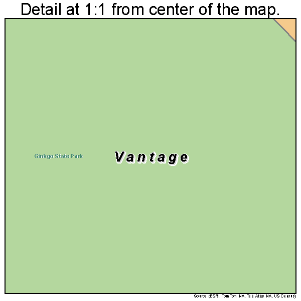 Vantage, Washington road map detail