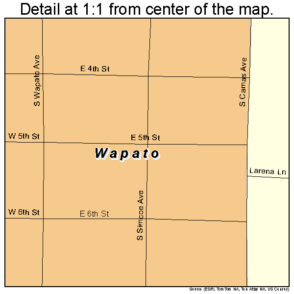 Wapato, Washington road map detail