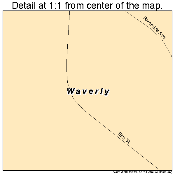 Waverly, Washington road map detail