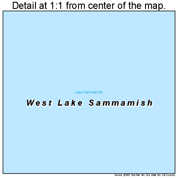 West Lake Sammamish, Washington road map detail
