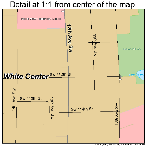 White Center, Washington road map detail