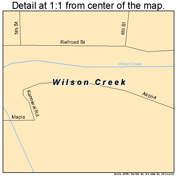 Wilson Creek, Washington road map detail