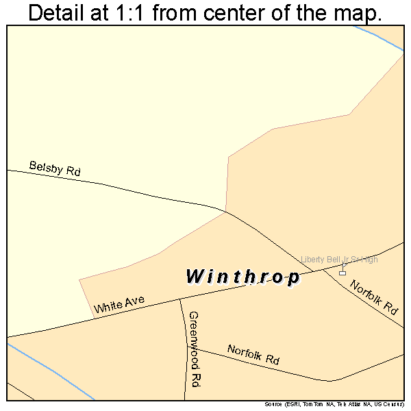 Winthrop, Washington road map detail