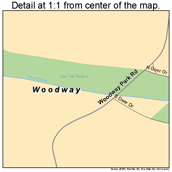 Woodway, Washington road map detail