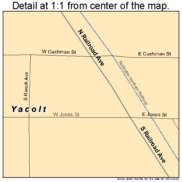 Yacolt, Washington road map detail