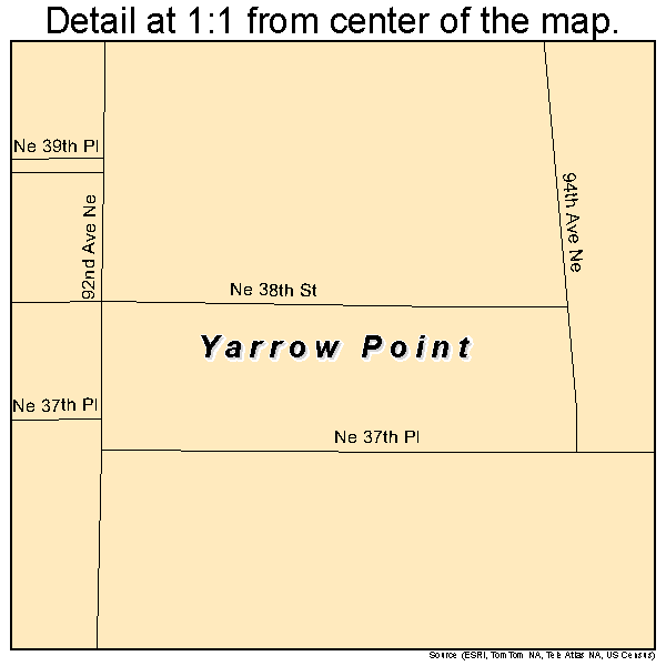 Yarrow Point, Washington road map detail