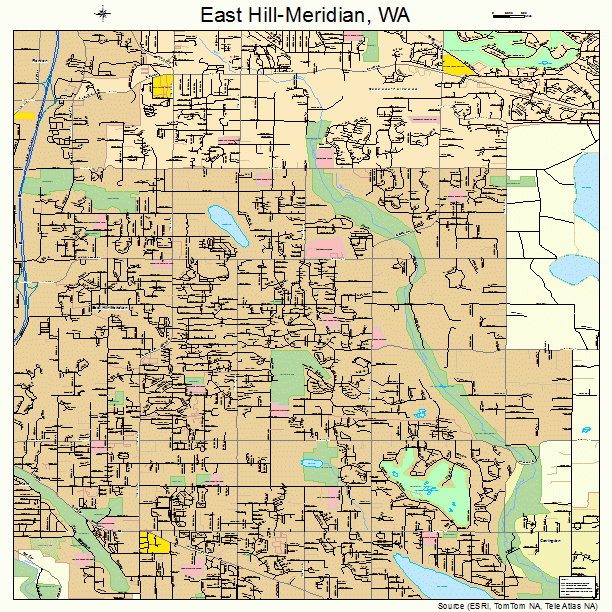 East Hill-Meridian, WA street map