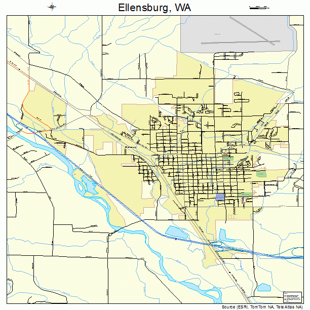 Ellensburg, WA street map