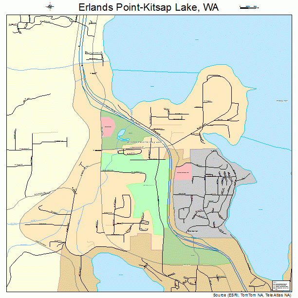 Erlands Point-Kitsap Lake, WA street map