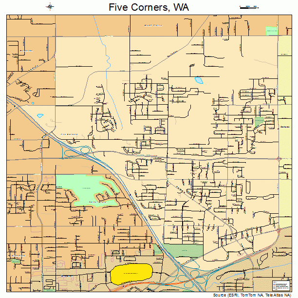 Five Corners, WA street map