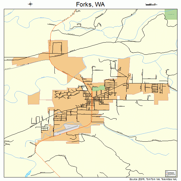 Forks, WA street map