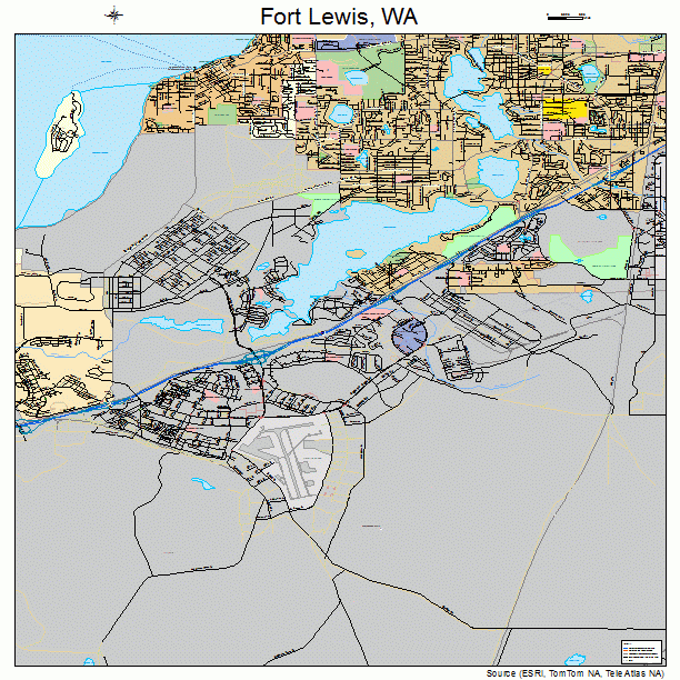 Fort Lewis, WA street map