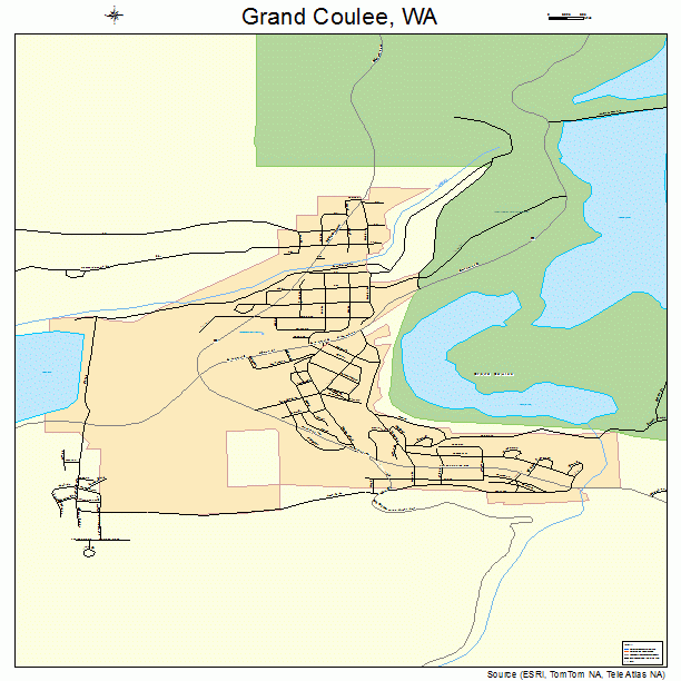 Grand Coulee, WA street map