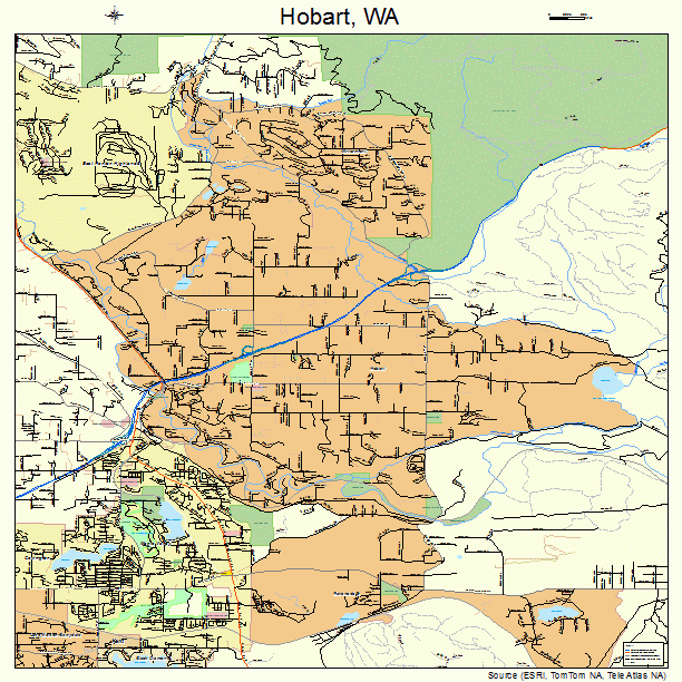 Hobart, WA street map