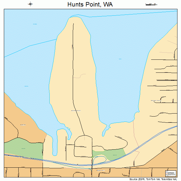 Hunts Point, WA street map