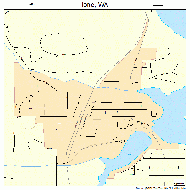 Ione, WA street map