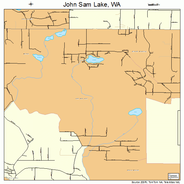 John Sam Lake, WA street map
