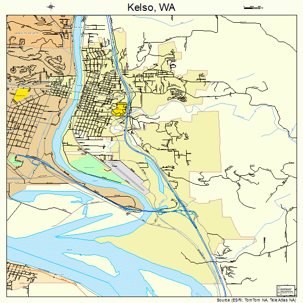 Kelso, WA street map