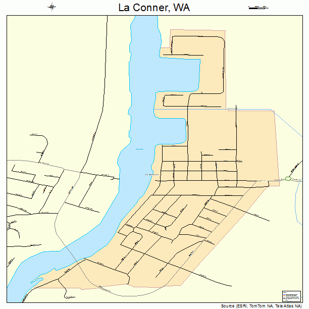La Conner, WA street map