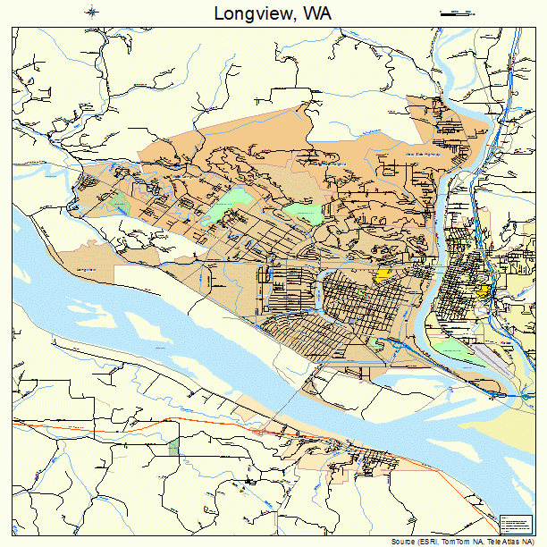 Longview, WA street map