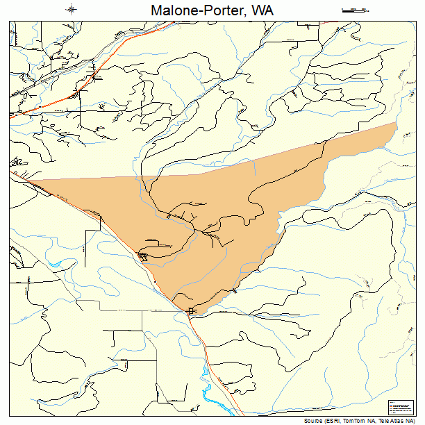 Malone-Porter, WA street map