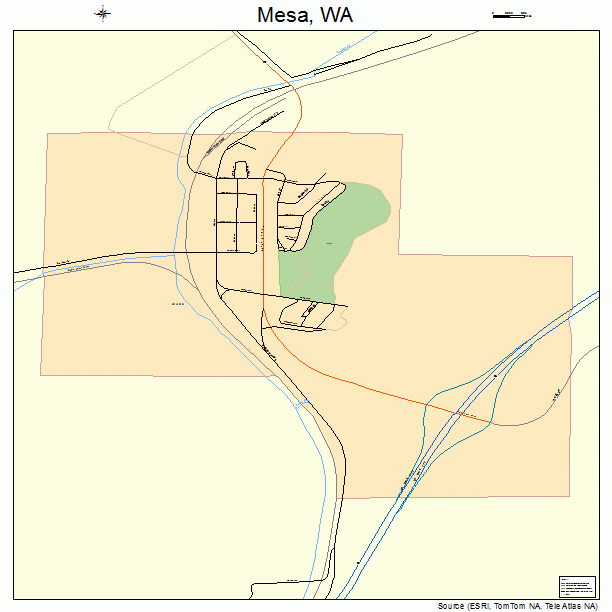 Mesa, WA street map