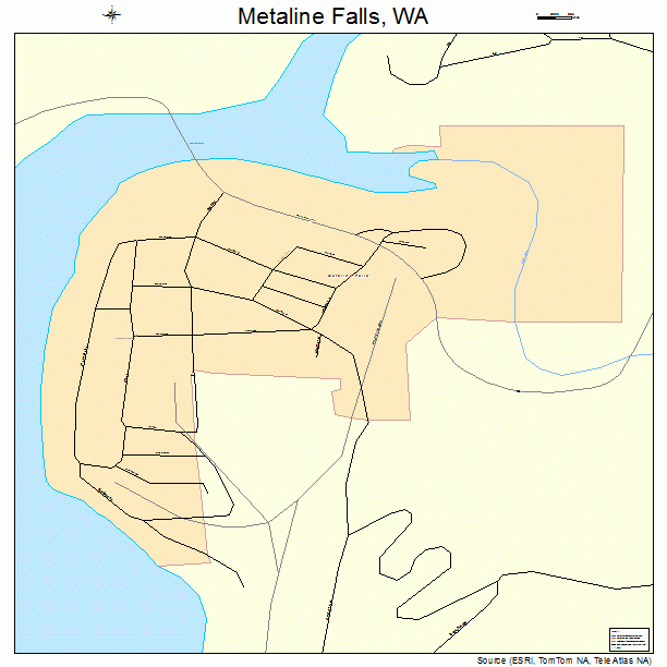 Metaline Falls, WA street map