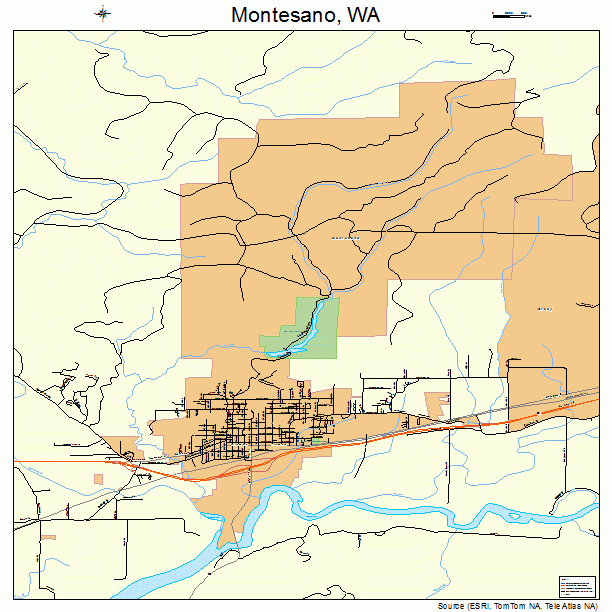 Montesano, WA street map