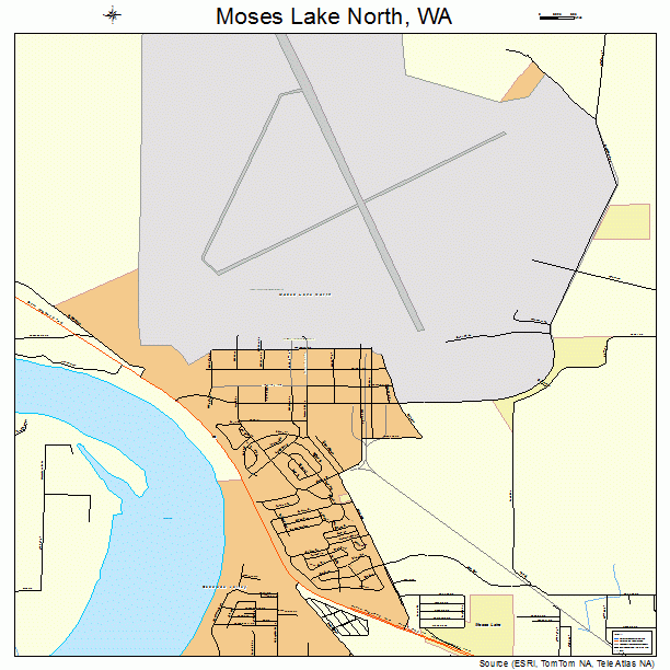 Moses Lake North, WA street map