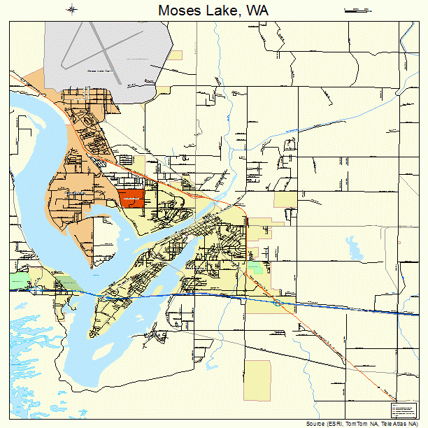 Moses Lake, WA street map