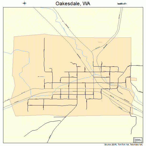 Oakesdale, WA street map