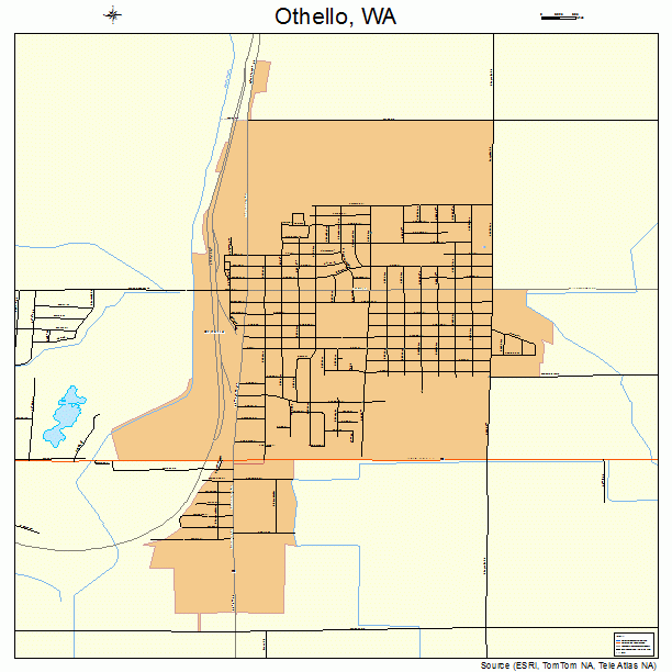 Othello, WA street map