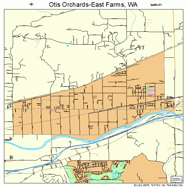 Otis Orchards-East Farms, WA street map