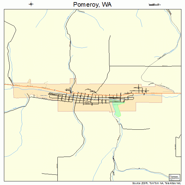 Pomeroy, WA street map