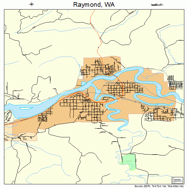 Raymond, WA street map