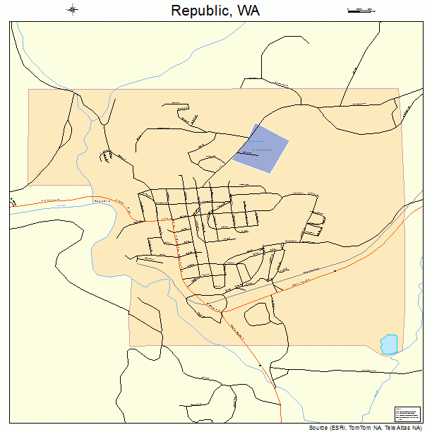 Republic, WA street map