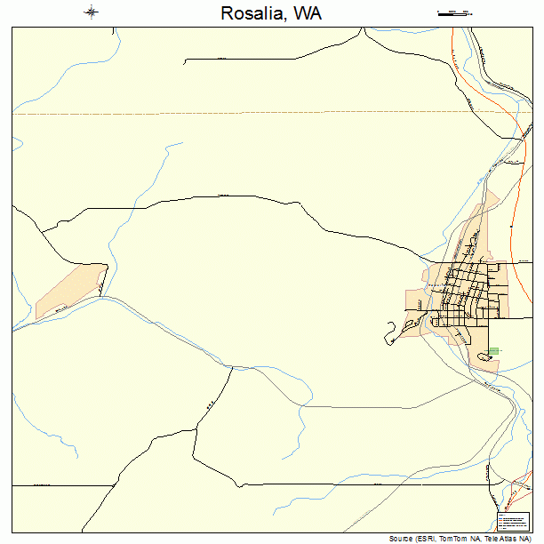 Rosalia, WA street map