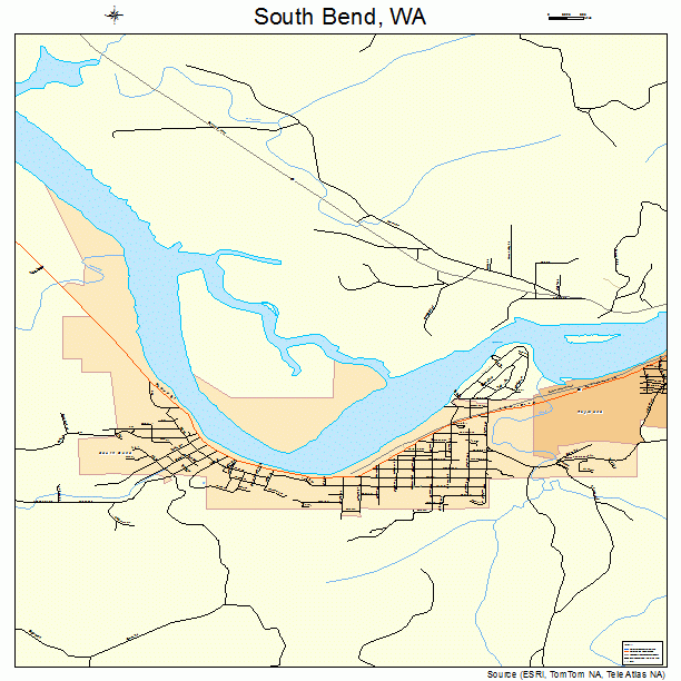 South Bend, WA street map