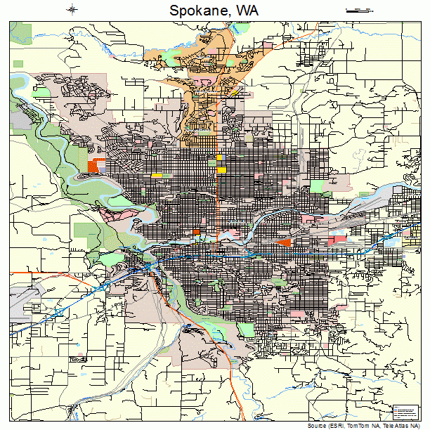 Spokane, WA street map