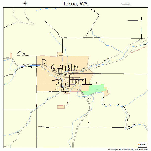 Tekoa, WA street map