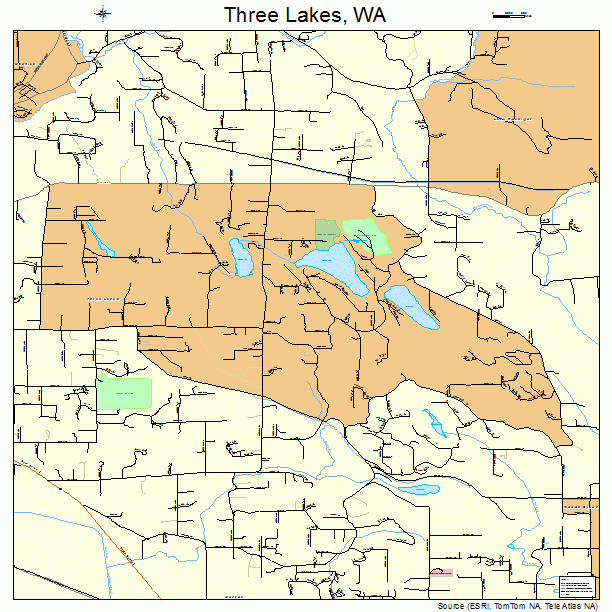 Three Lakes, WA street map