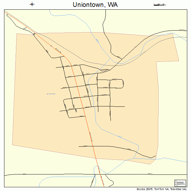 Uniontown, WA street map