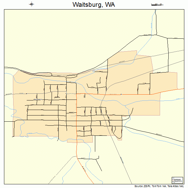 Waitsburg, WA street map