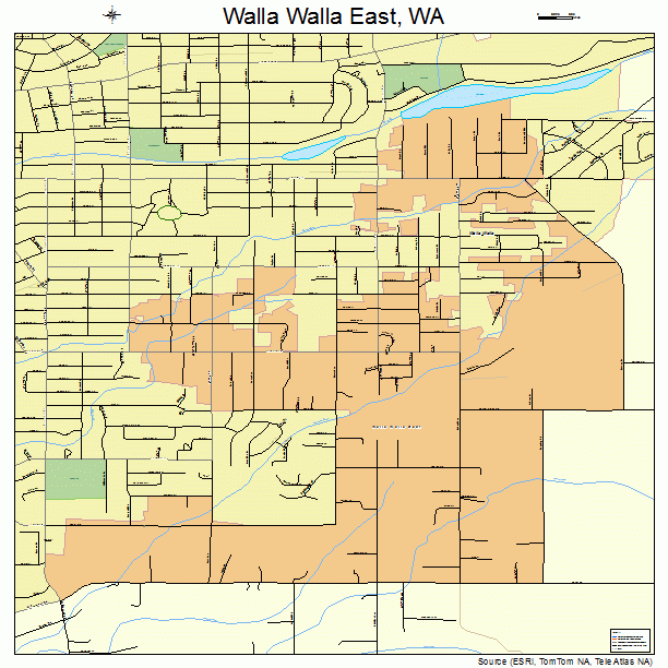 Walla Walla East, WA street map