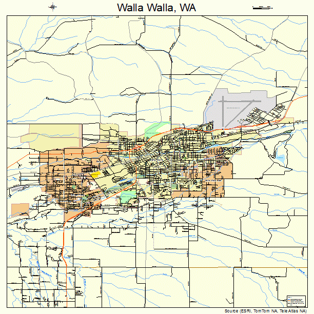 Walla Walla, WA street map