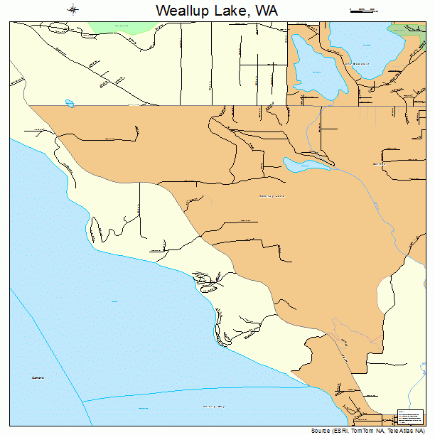 Weallup Lake, WA street map